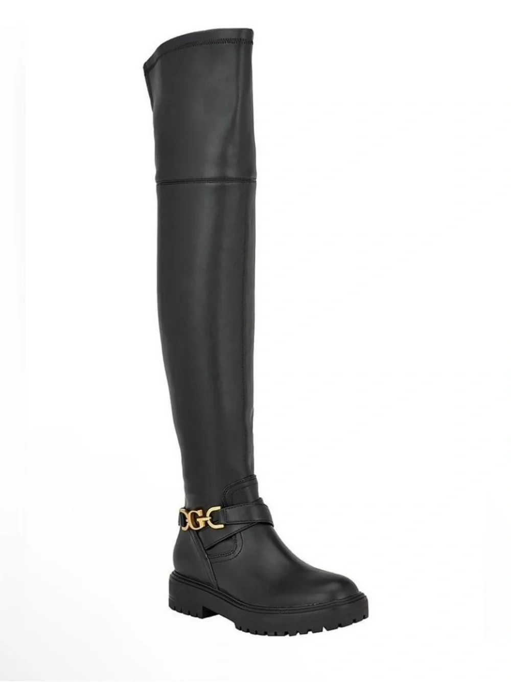 NWOT Guess Jellio Black Over-the-Knee Lug Sole Boots Size 7
